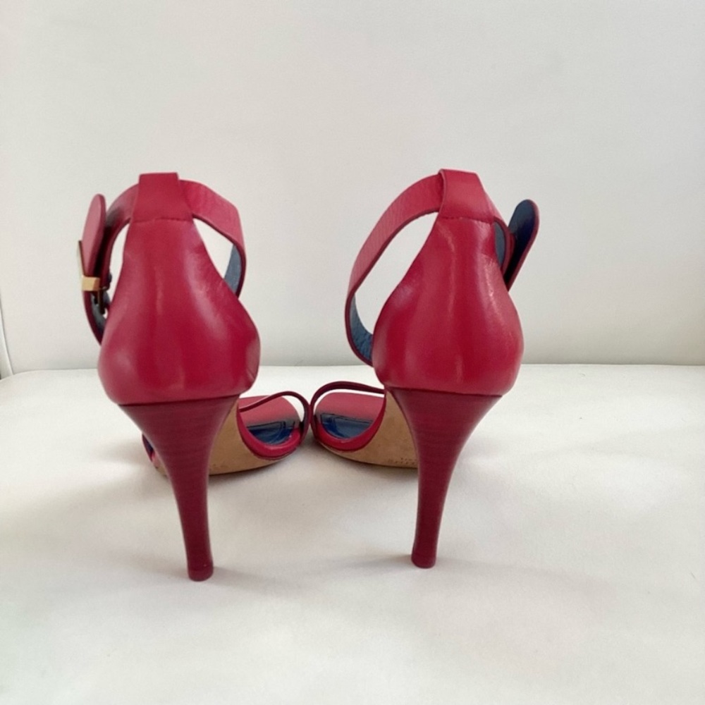 NEW CELINE Leather Fuschia Pink Ankle Straps astillero Heels SZ 6.5 - Picture 6 of 6